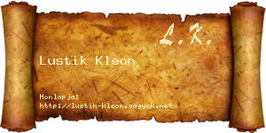 Lustik Kleon névjegykártya